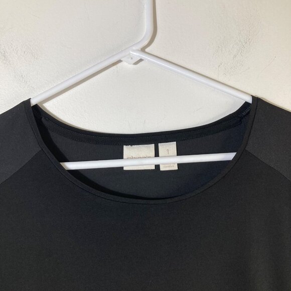 Womens Chicos Side Zippers Round Neck Top Black M Polyester Spandex - Picture 4 of 9